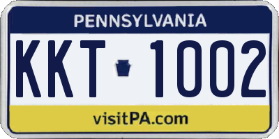 PA license plate KKT1002
