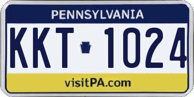 PA license plate KKT1024