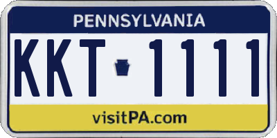 PA license plate KKT1111