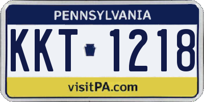 PA license plate KKT1218