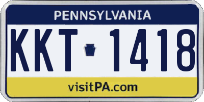 PA license plate KKT1418