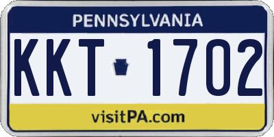 PA license plate KKT1702