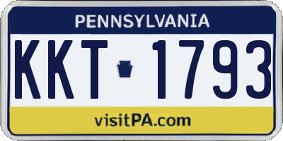 PA license plate KKT1793