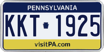 PA license plate KKT1925