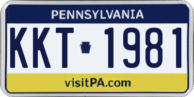 PA license plate KKT1981