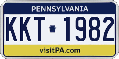 PA license plate KKT1982