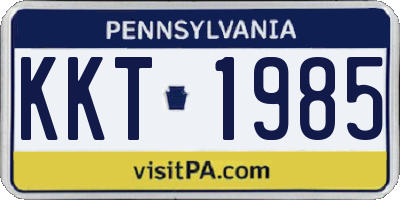 PA license plate KKT1985
