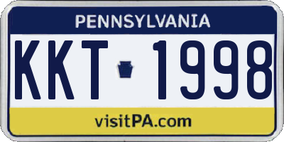 PA license plate KKT1998