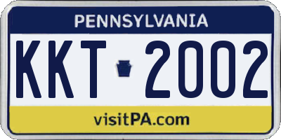 PA license plate KKT2002