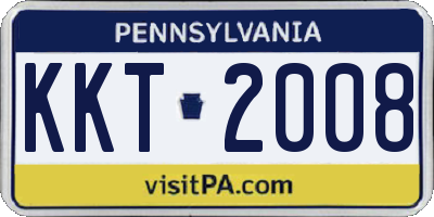 PA license plate KKT2008