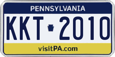PA license plate KKT2010