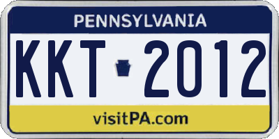 PA license plate KKT2012
