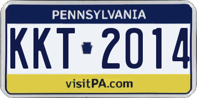 PA license plate KKT2014