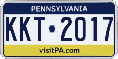 PA license plate KKT2017