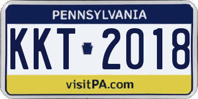 PA license plate KKT2018