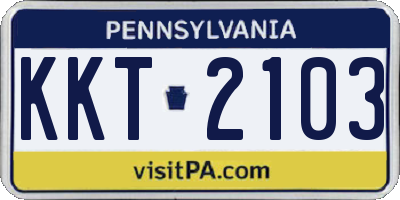 PA license plate KKT2103
