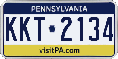 PA license plate KKT2134