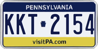 PA license plate KKT2154