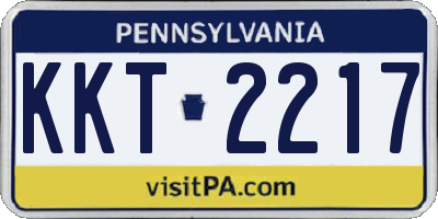PA license plate KKT2217