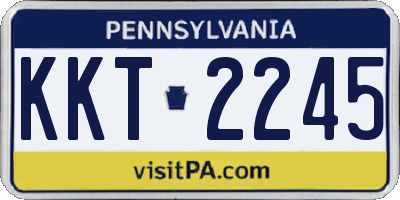 PA license plate KKT2245