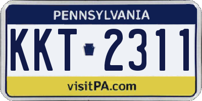 PA license plate KKT2311