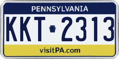 PA license plate KKT2313