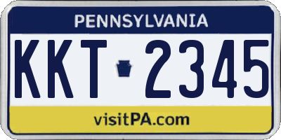 PA license plate KKT2345