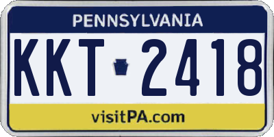 PA license plate KKT2418