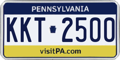 PA license plate KKT2500
