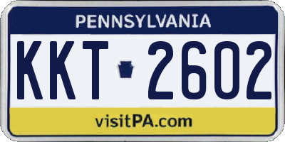 PA license plate KKT2602