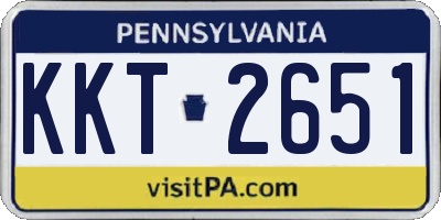 PA license plate KKT2651