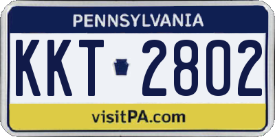 PA license plate KKT2802