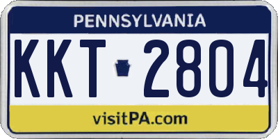 PA license plate KKT2804