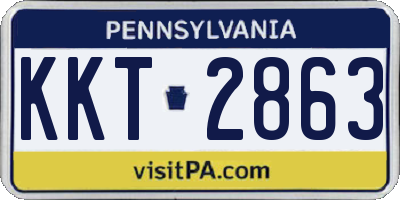 PA license plate KKT2863