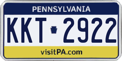 PA license plate KKT2922