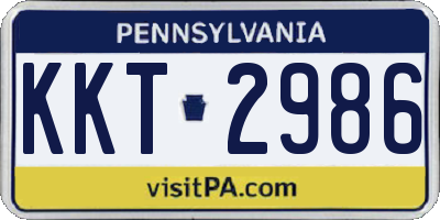 PA license plate KKT2986