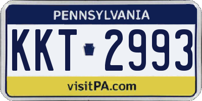 PA license plate KKT2993