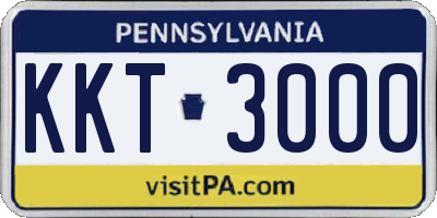 PA license plate KKT3000