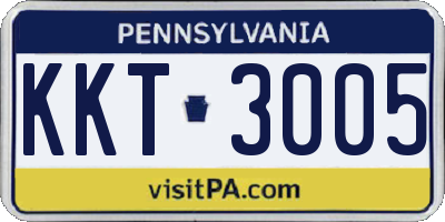 PA license plate KKT3005