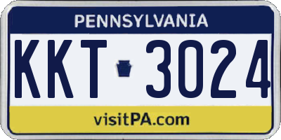 PA license plate KKT3024