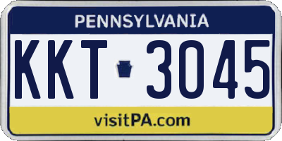 PA license plate KKT3045