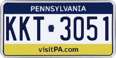 PA license plate KKT3051