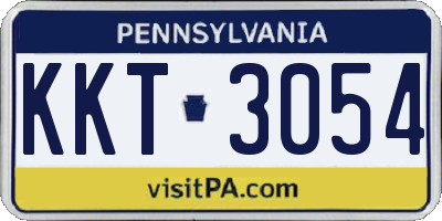 PA license plate KKT3054