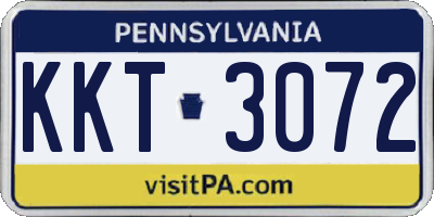 PA license plate KKT3072