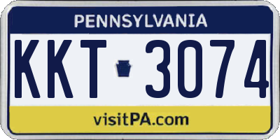 PA license plate KKT3074