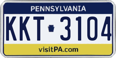 PA license plate KKT3104