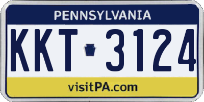 PA license plate KKT3124