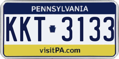 PA license plate KKT3133