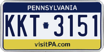 PA license plate KKT3151