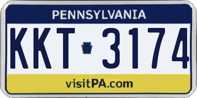 PA license plate KKT3174